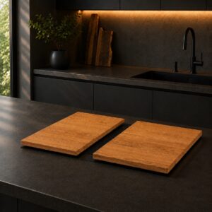 Zweiteilige-Kochfeldabdeckung-Holz-Induktionskochfeld