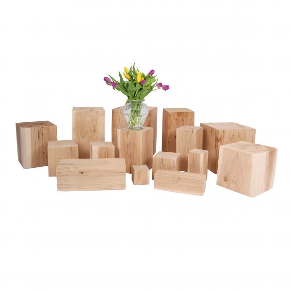 Holzblöcke - Holzklötze mit Vase
