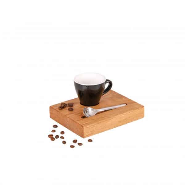 Espresso Serviertablett mit schwarzer Tasse Espressotablett