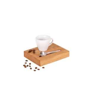 Espresso Serviertablett mit weißer Tasse Espressotablett