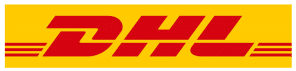 Das Logo Von Dhl Besteht Aus Den Roten Und Weißen Buchstaben „Dhl“ Auf Gelbem Hintergrund Mit Einer Roten Horizontalen Linie Über Und Unter Dem Text.