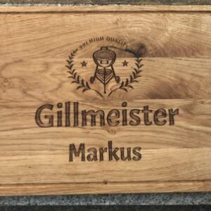 Grillbrett Holzgravur Grillmeister