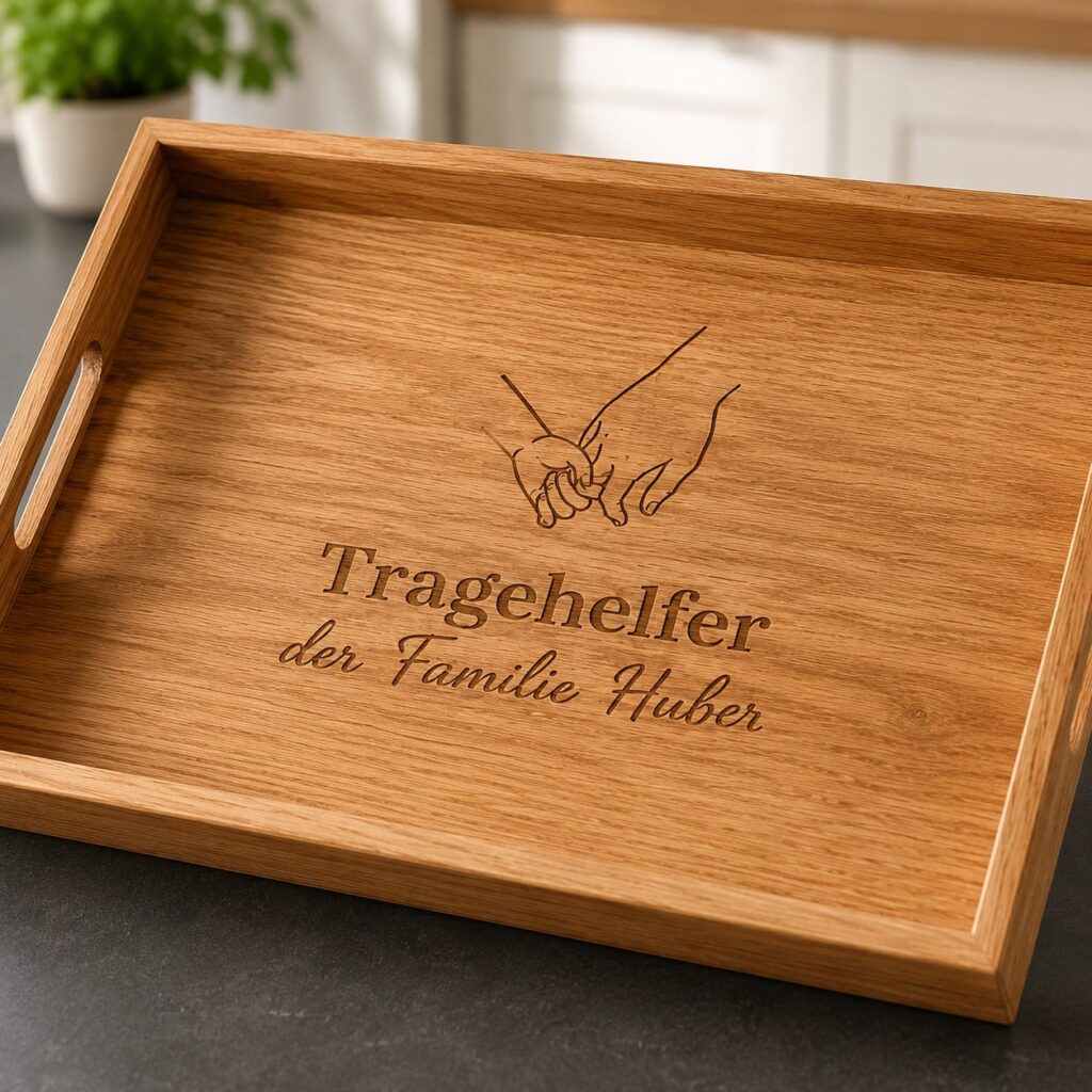 Serviertablett aus Eichenholz – rechteckig & handgefertigt 11 Serviertablett_Holz_Gravur