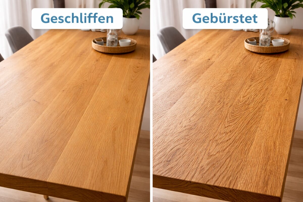 Eiche_Geschliffen_Gebürstet_Vergleich