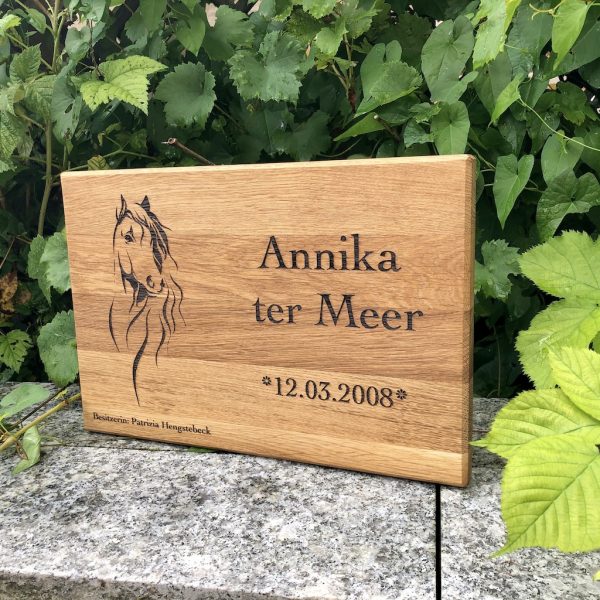 Eichenholz-Boxenschild-Holzgravur-Name
