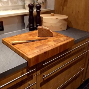 Stirnholz Hirnholz Schneidebrett Mit Anschlagkante Aus Eichenholz