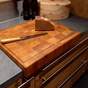 Stirnholz Hirnholz Schneidebrett Mit Anschlagkante Aus Eichenholz