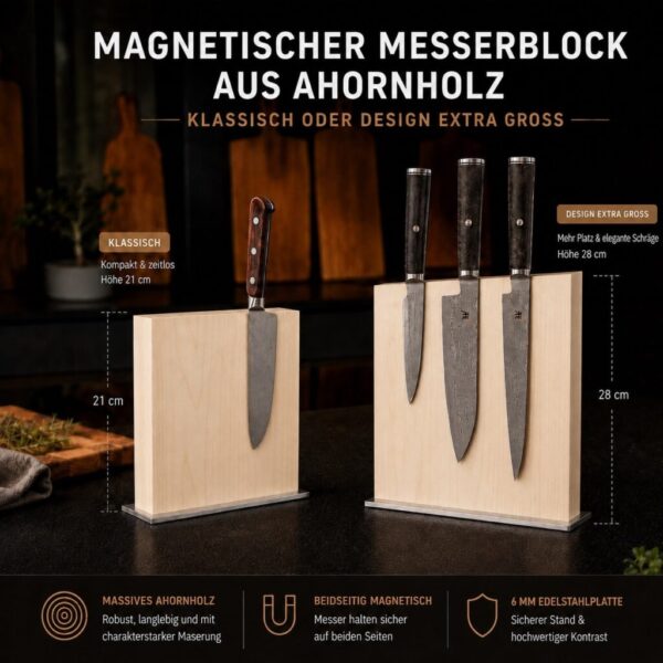 Alternative View Of Magnetischer Messerblock Aus Ahornholz