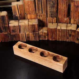 Kerzenständer Adventskranz Kerzenhalter für Stumpenkerzen aus Eichenholz