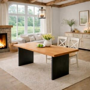 Buchen_Esstisch_Massivholz_Stahlwangen