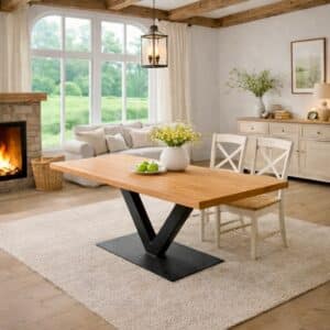 Buchen_Esstisch_Massivholz_V-Gestell