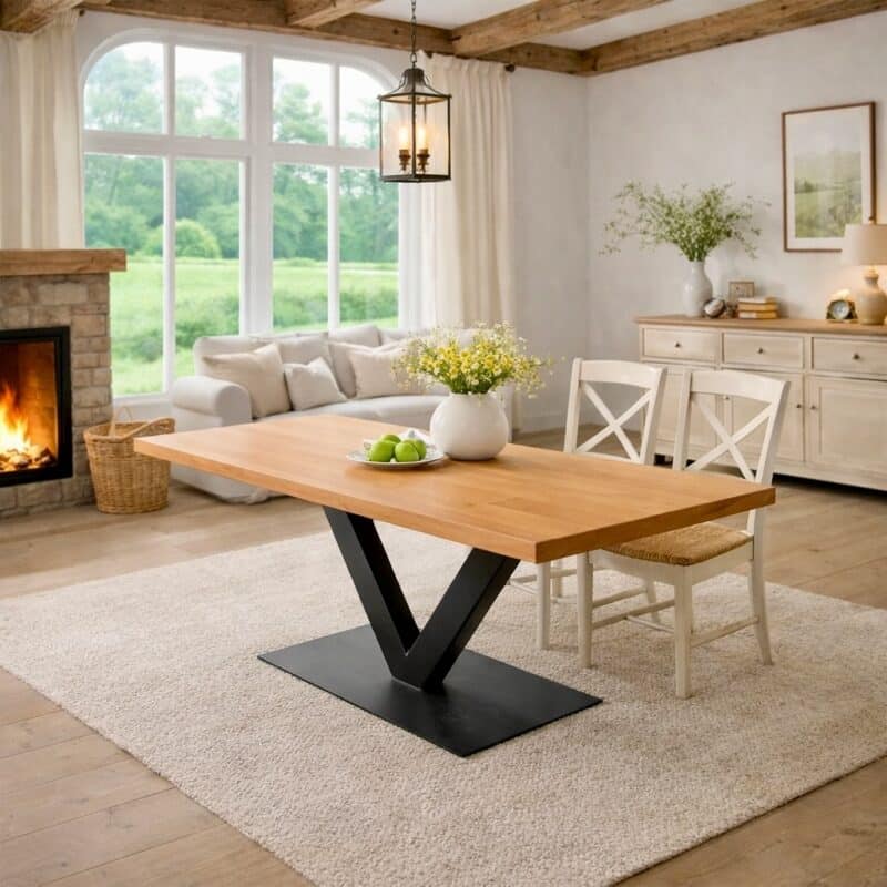 Buchen_Esstisch_Massivholz_V-Gestell