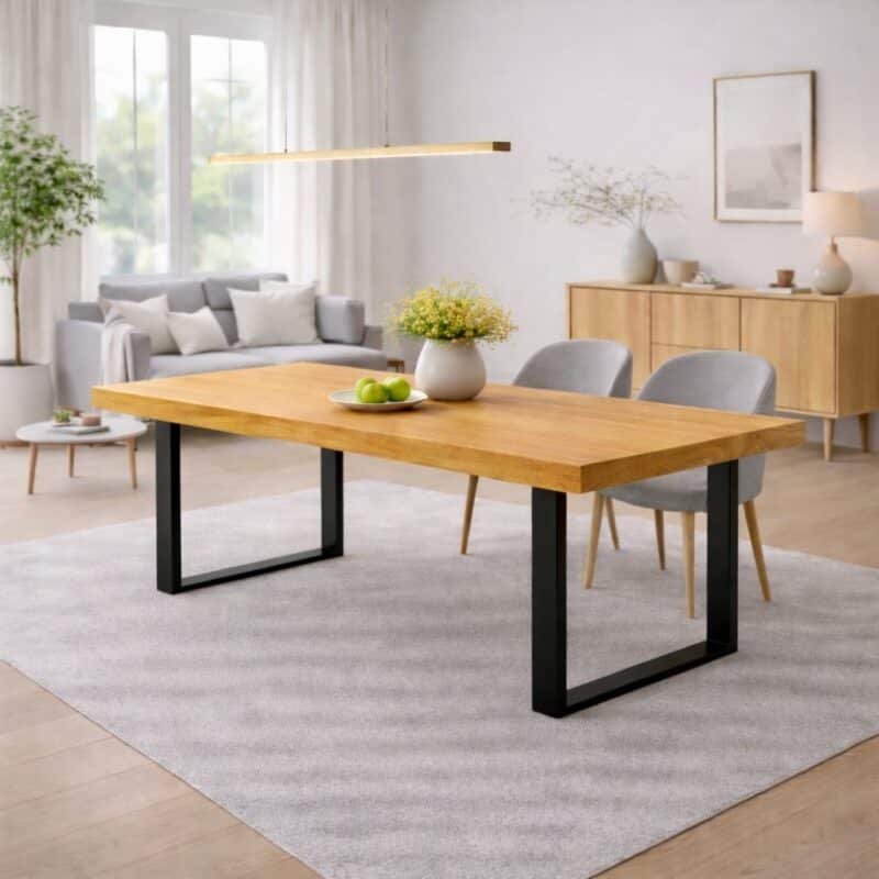 Erle_Esstisch_Massivholz_Kufengestell