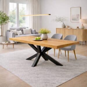 Erle_Esstisch_Massivholz_Spidergestell