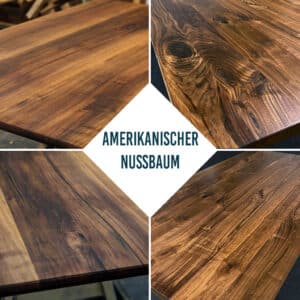 Holzmerkmale Tischplatte amerikanischer Nussbaum