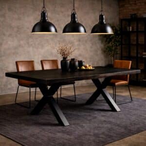 Räuchereiche_Esstisch_Massivholz_X-Gestell_