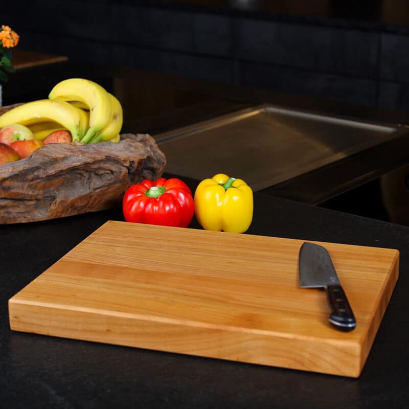 Schneidebrett-Kirschbaumholz-Küchenbrett-Längsholz-Kirsche