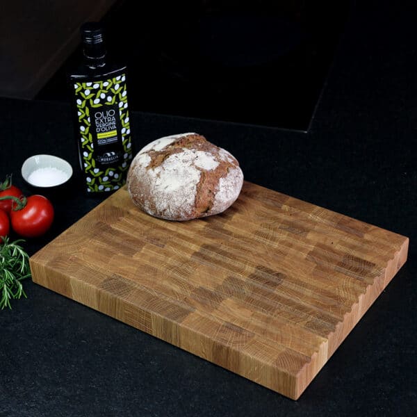 Brotschneidebrett-Eiche-Stirnholz-Draufsicht