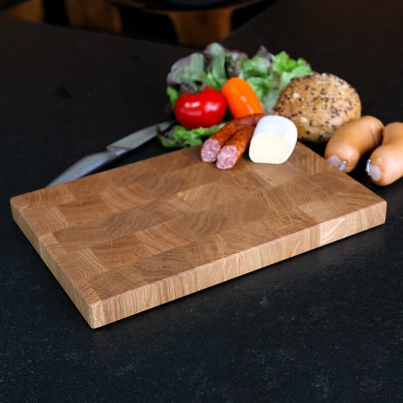 Brotzeitbrett-Vesperbrett-Stirnholz-Eiche