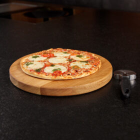 Wooden World Pizzabrett Massivholz - Rundes Schneidebrett 40 Cm