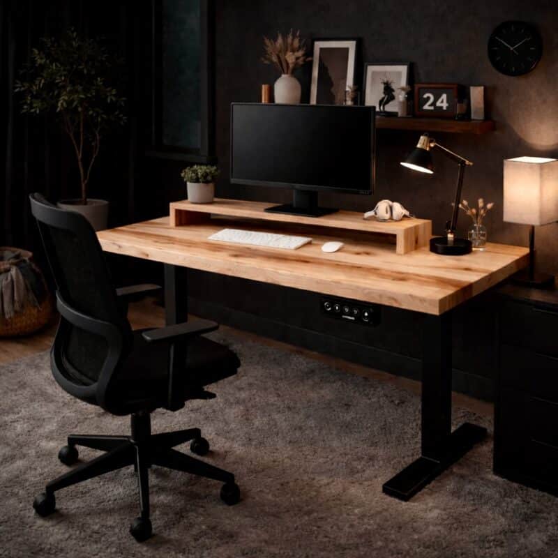 Monitorständer_Schreibtisch_Esche_Flexispot_E7