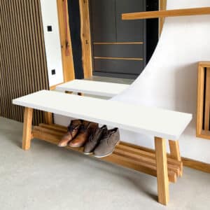 Design-Garderobenbank-Sitzfläche-weiß