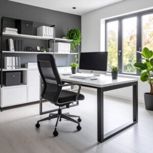 Designer-Schreibtischplatte-Weiss