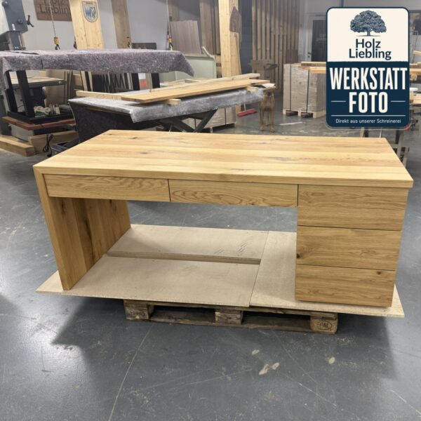 Schreibtisch Mit Schubladen Aus Massivholz – Bild 11