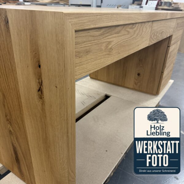 Schreibtisch Mit Schubladen Aus Massivholz – Bild 16