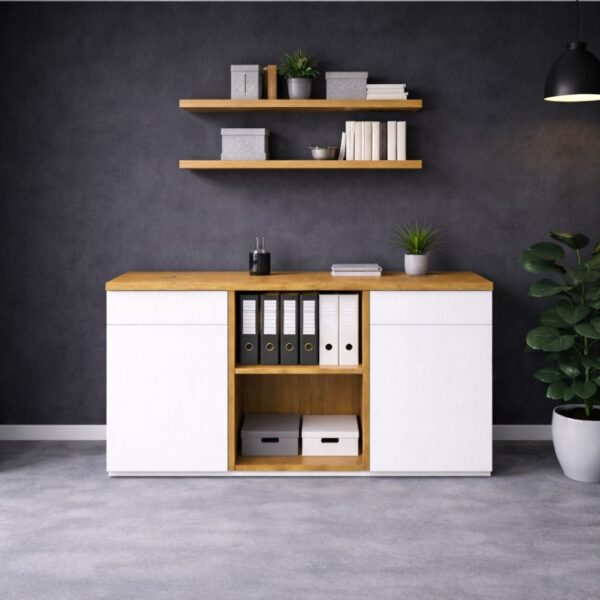 Buero-Sideboard-Highboard-Massivholz-Abdeckplatte-Weiss-Holzliebling