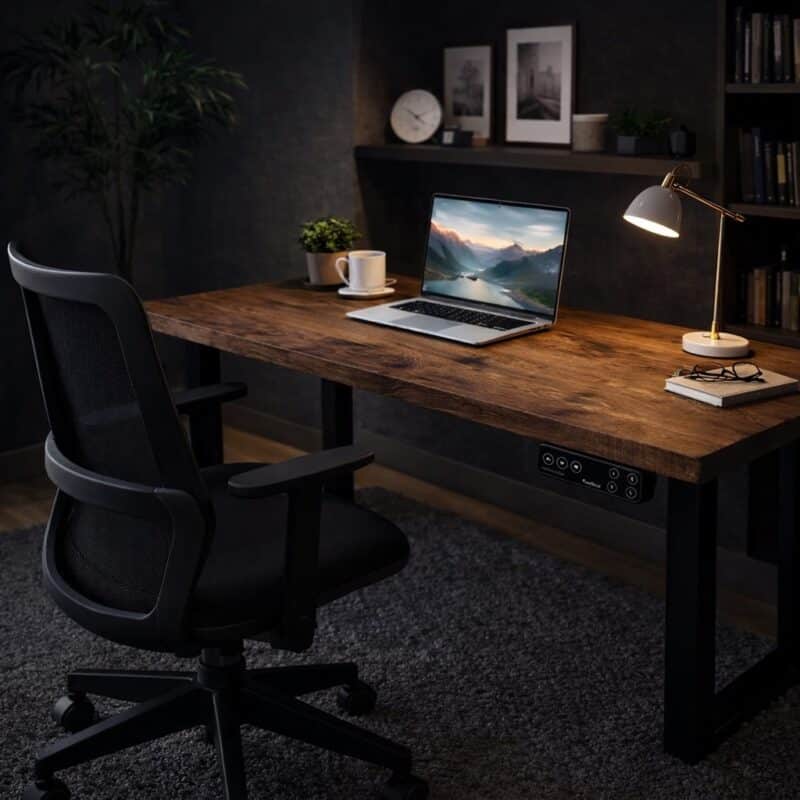 Schreibtisch_Nussbaum_Höhenverstellbar