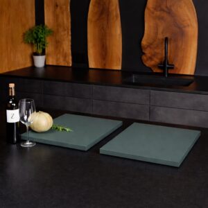 Zweiteilige Abdeckplatte Kochfeld In Steingrün