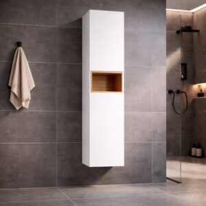 Badschrank_Hängeschrank_Weiss_Mit_Eichenregal