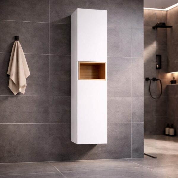 Badschrank_Hängeschrank_Weiss_Mit_Eichenregal