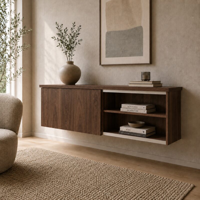 wandhaengendes-lowboard-Nussbaum-wohnzimmer
