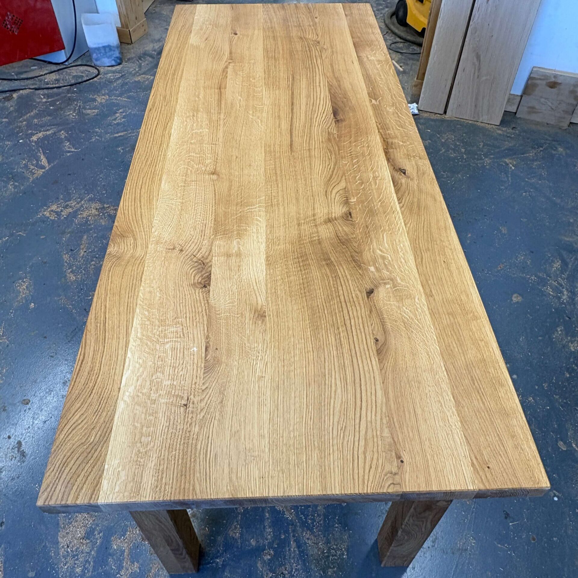 Unikat Eichenholz Esstisch 200 x 80 cm 3 Unikat Eichenholztisch Ansicht Von Oben